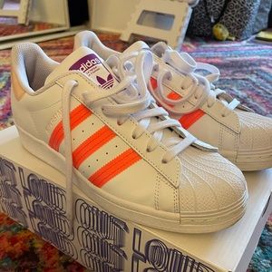 Adidas Superstar W - White + Orange